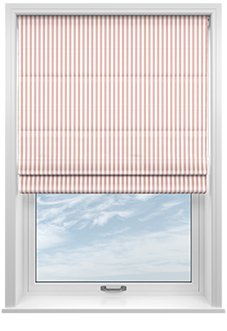 Lace Stripes, Coral - Twist&Fit Roman Blind